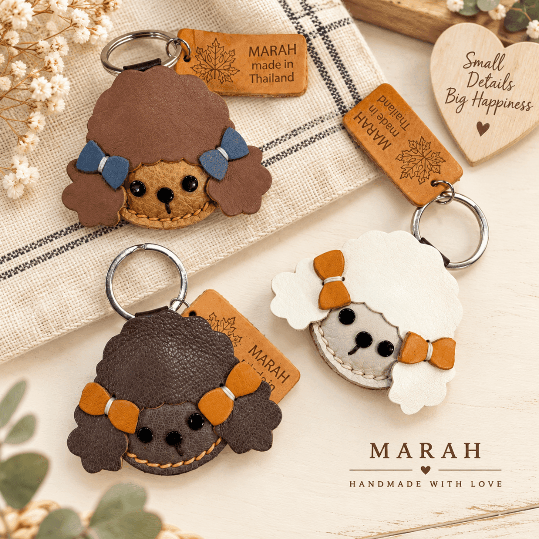 พวงกุญแจหนังแท้ พุดเดิ้ลทอย MARAH