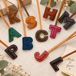 Bag Charm หนังวัวดีไซน์ Alphabet MARAH