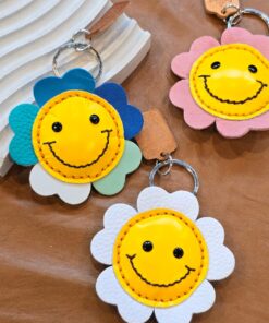 Smiley Flower Keyrings